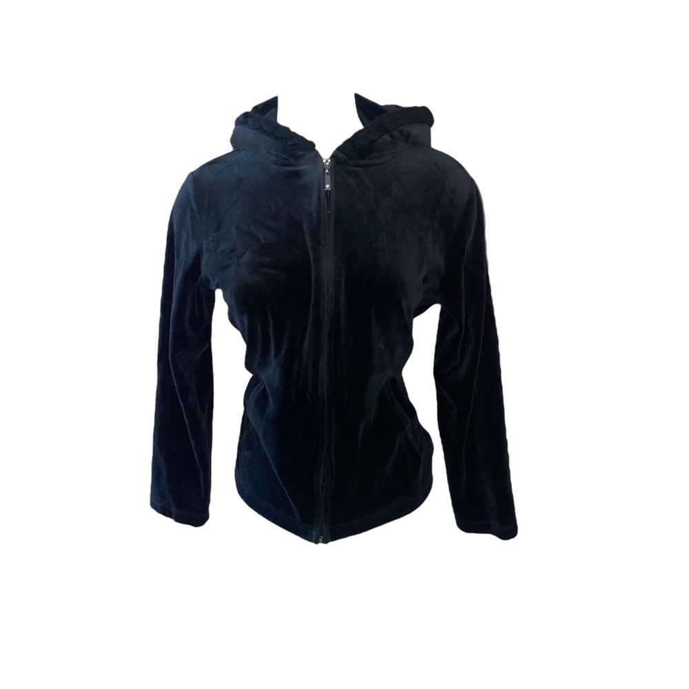 black faux fur zip hoodie